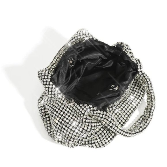 NWT Sparkling Bling SwarovskI Crystal Rhinestone Bucket Bag Shoulder Pur… - Picture 11 of 17